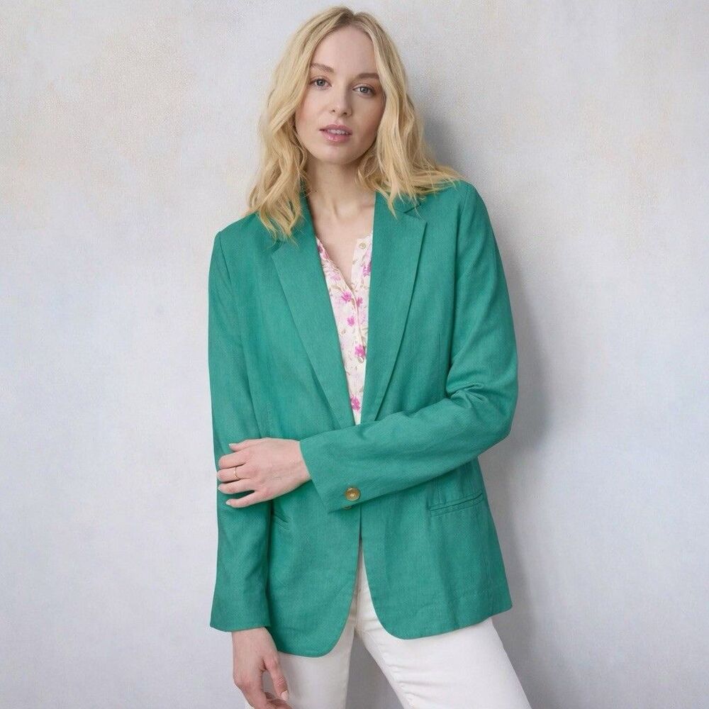 LC Lauren Conrad Blazer Petite XL Green Jacket Notch Collar 1-Button Women's NWT